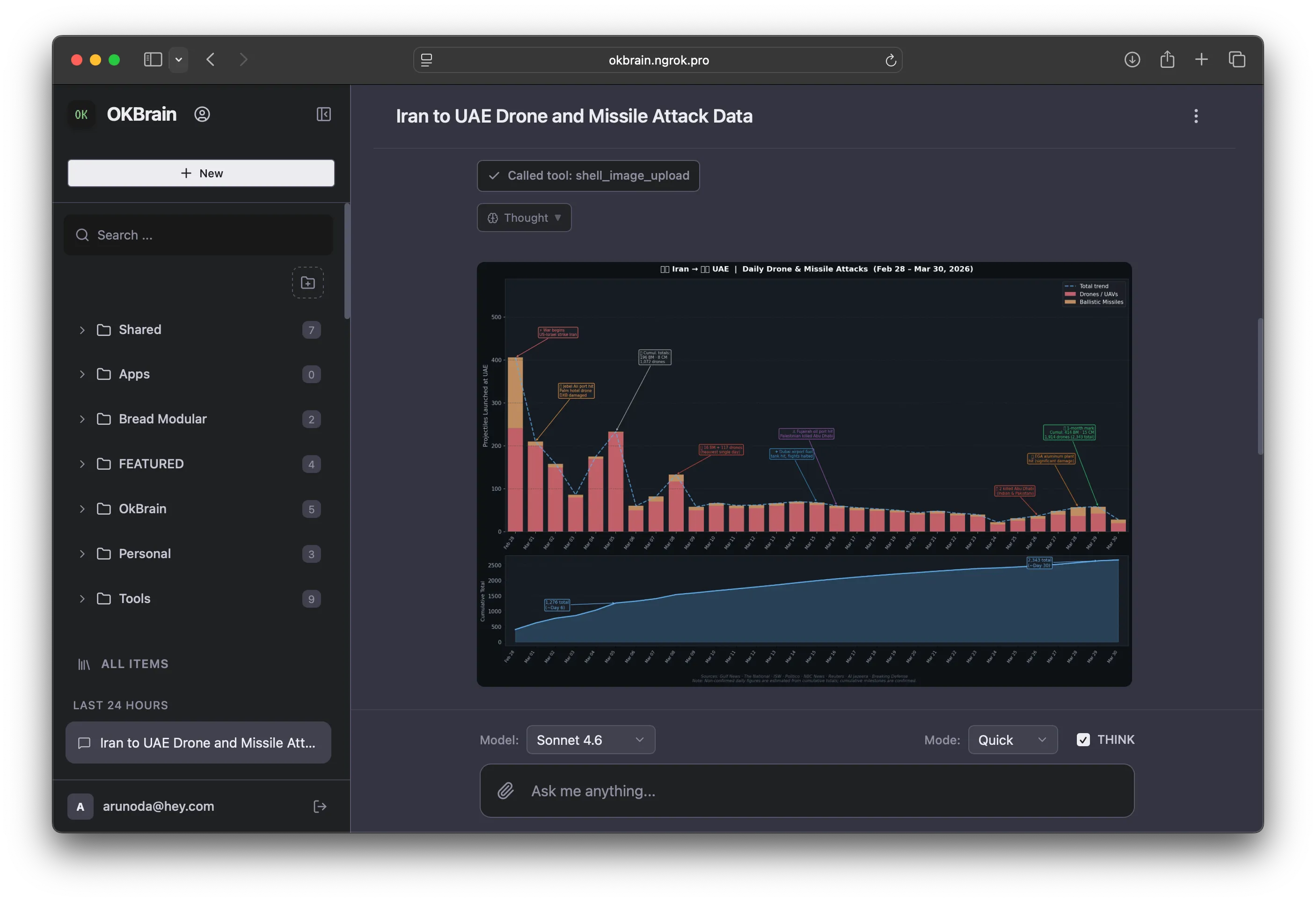 OKBrain executing computer commands